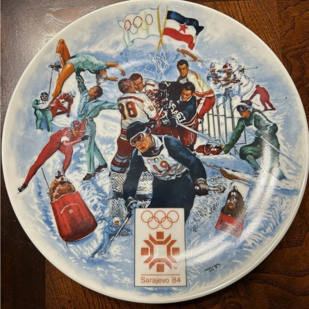 Sarajevo 1984 Winter Olympics Commemorative Plate